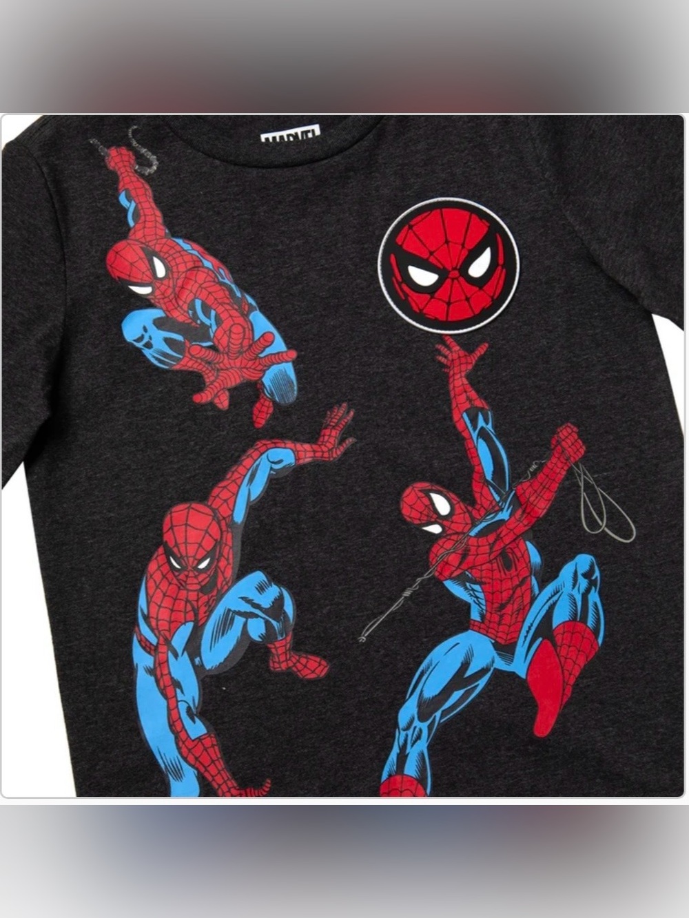 Spiderman Boys 4 pack Tees - Red, Blue, Charcoal, White - Picture 5 of 7